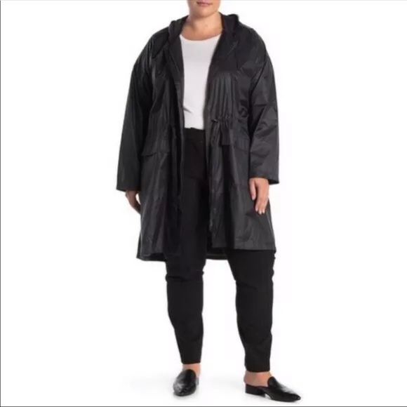 Eileen Fisher Hooded Recycled Nylon Jacket 1X Plus - Picture 2 of 12